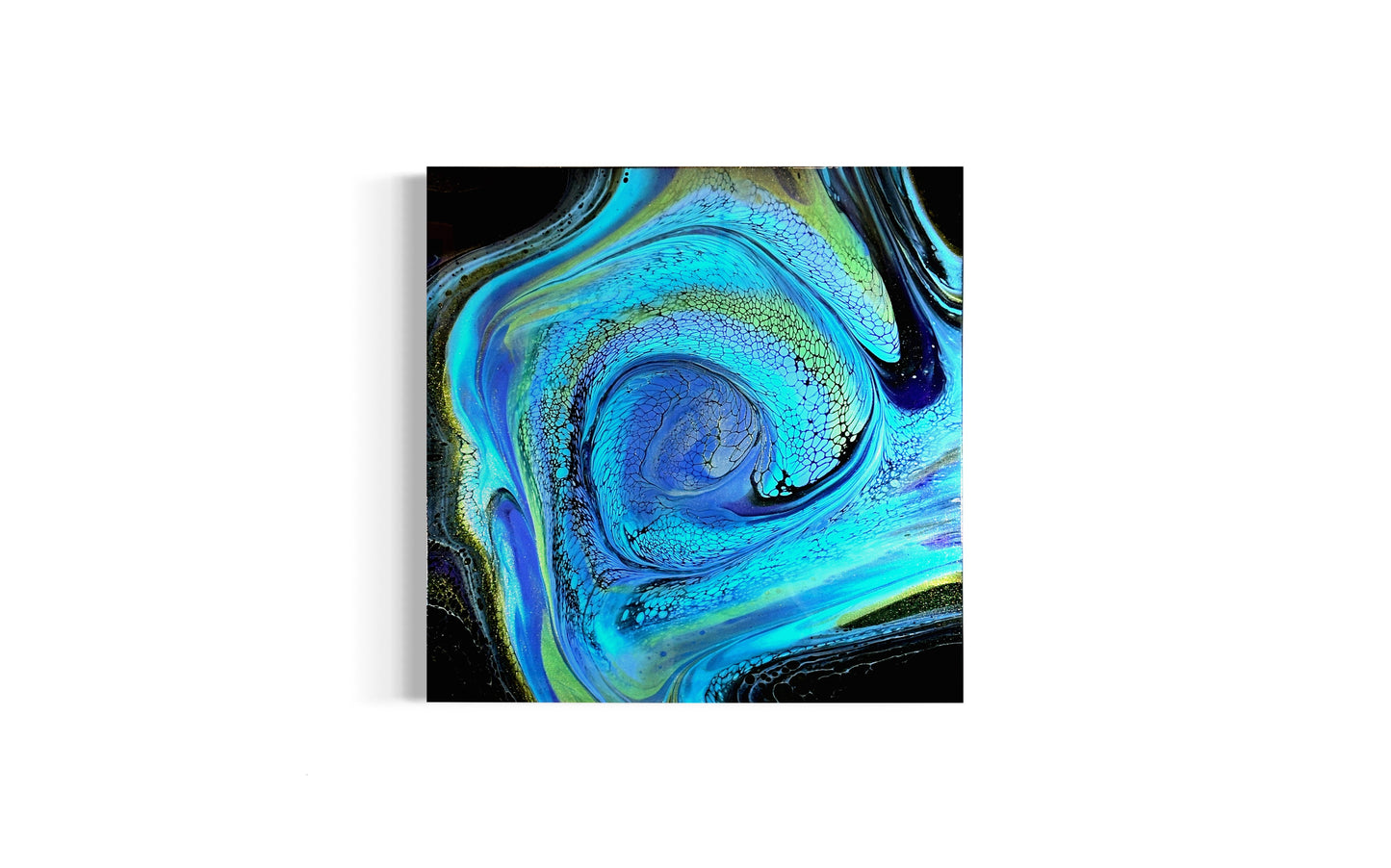 Blue Galaxy Fluid Art 24"x24" Canvas