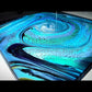 Blue Galaxy Fluid Art 24"x24" Canvas